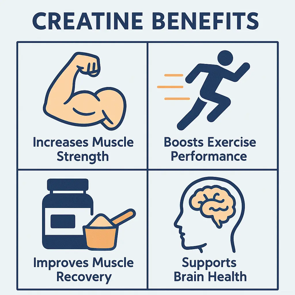 Creatine supplement powder and capsules