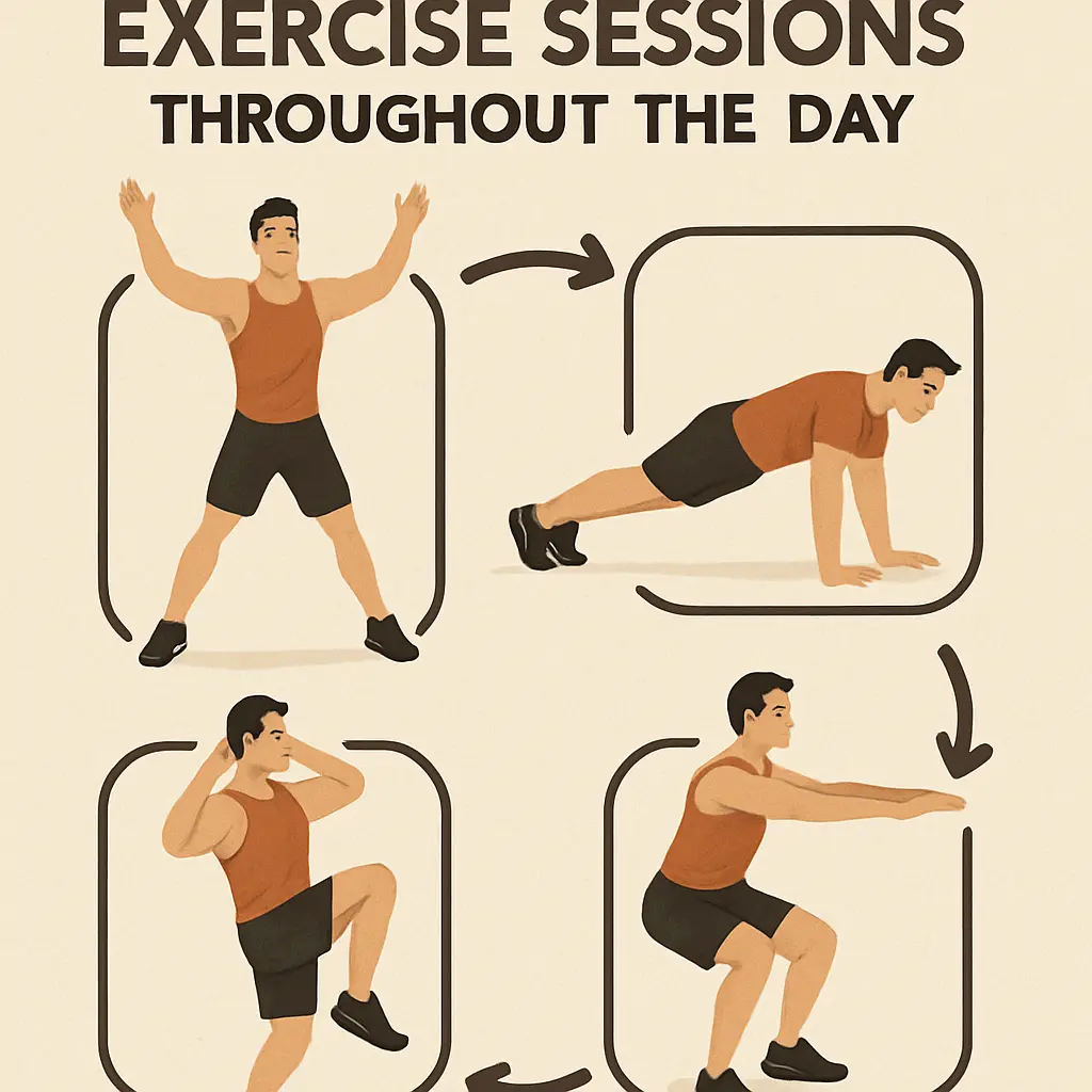 Quick and repeated exercise sessions throughout the day instead of one long session.