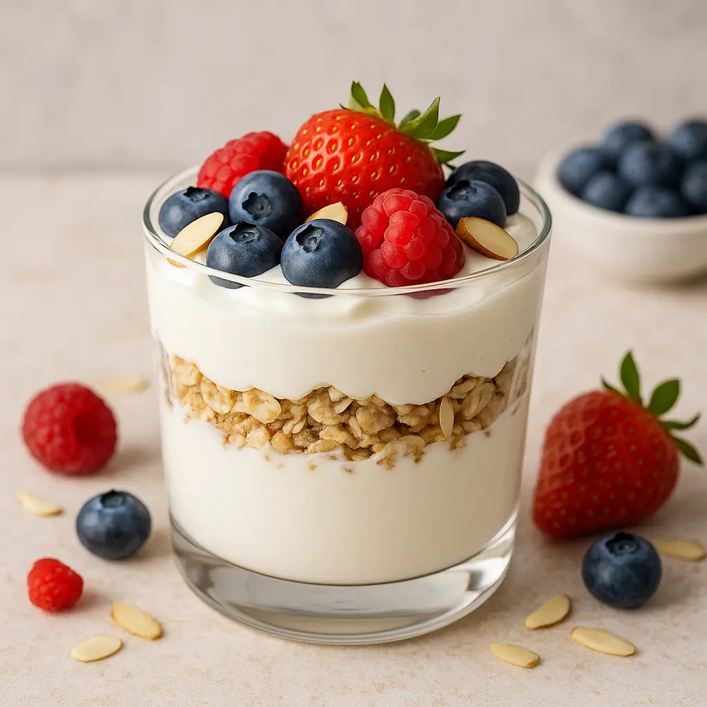 Greek Yogurt Parfait with Almonds and Berries