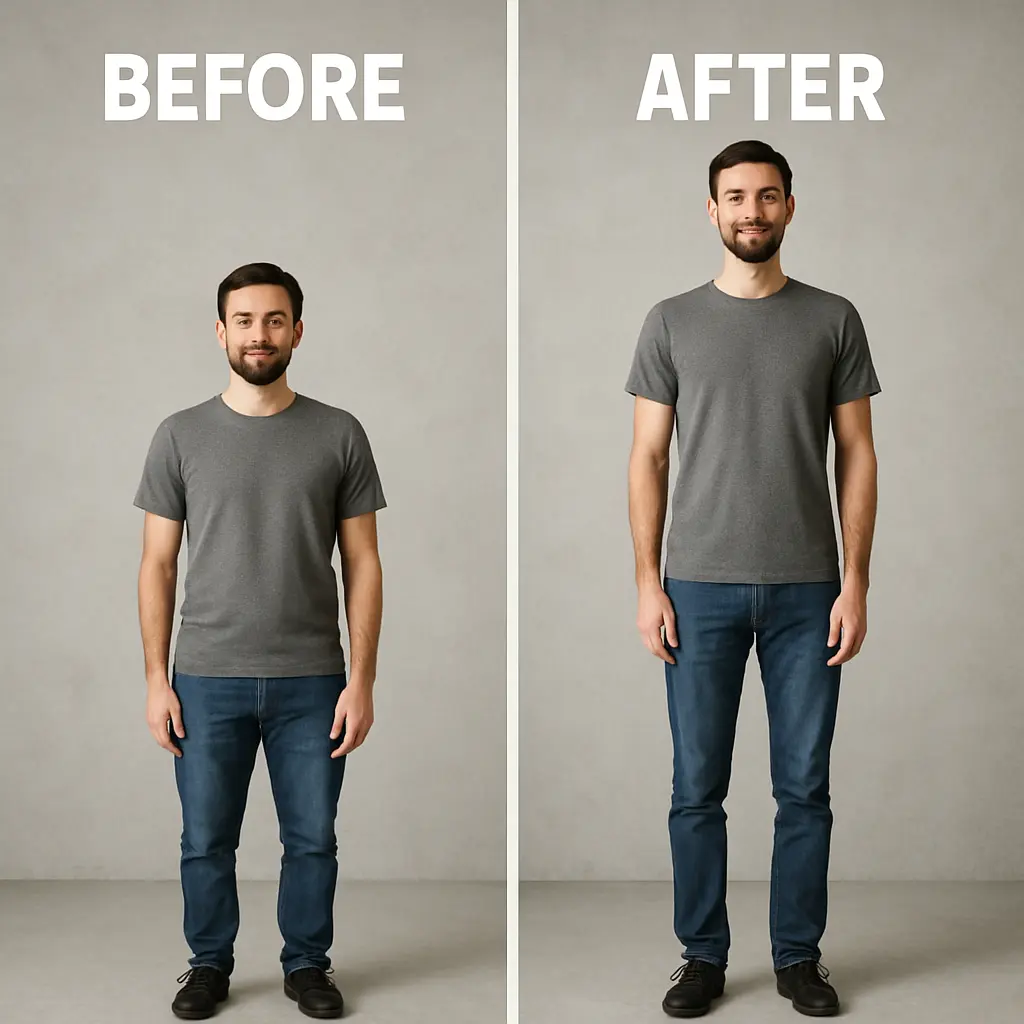 A Before & After for A man Who Grew Taller