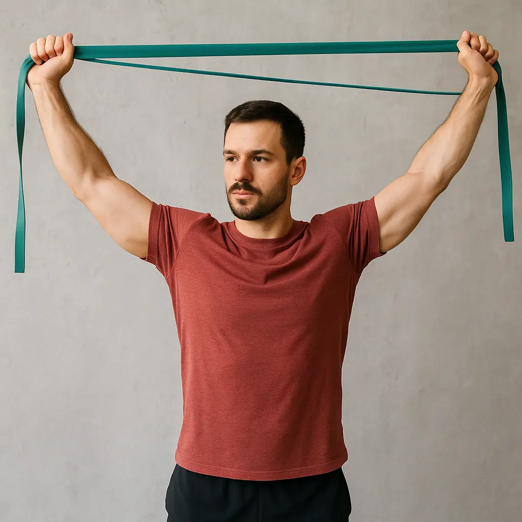 Shoulder mobility exercises with resistance band