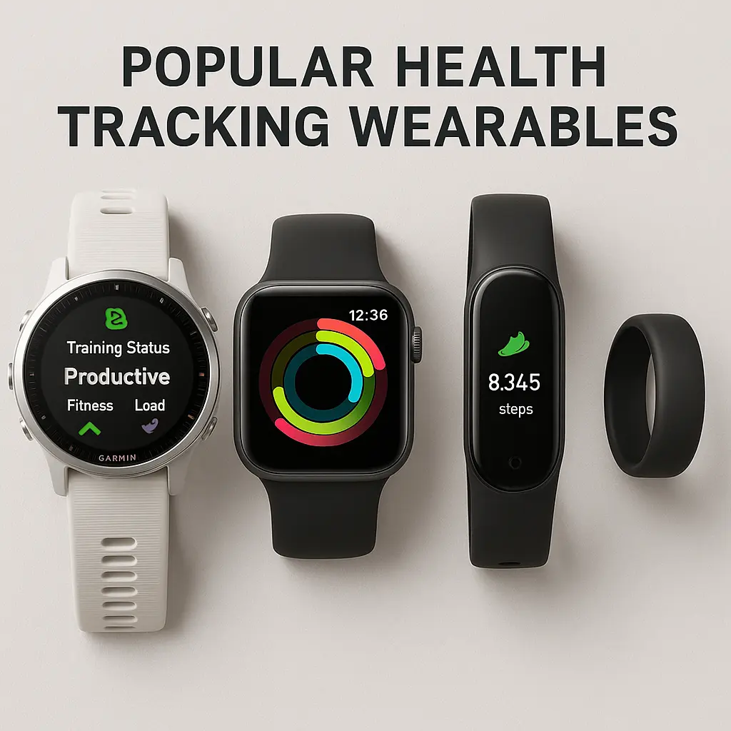 Popular health tracking wearables